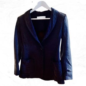 Nina Ricci Iridescent Navy Charcoal Blazer
